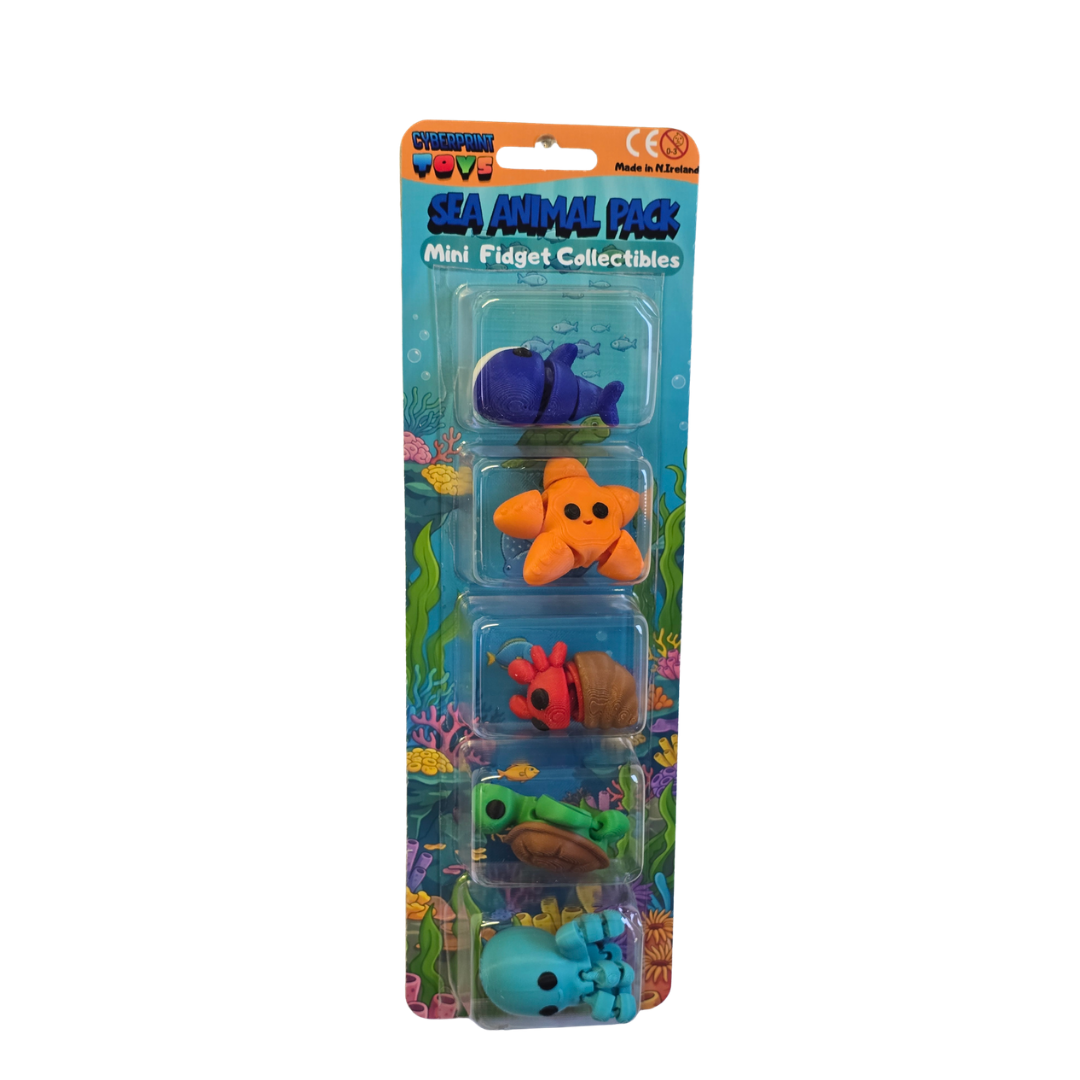 Cyberprint Toys Sea Animal Pocket Fidgets 5 Pack