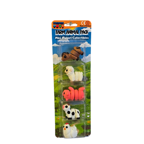 Cyberprint Toys Farm Animal Pocket Fidgets 5 Pack