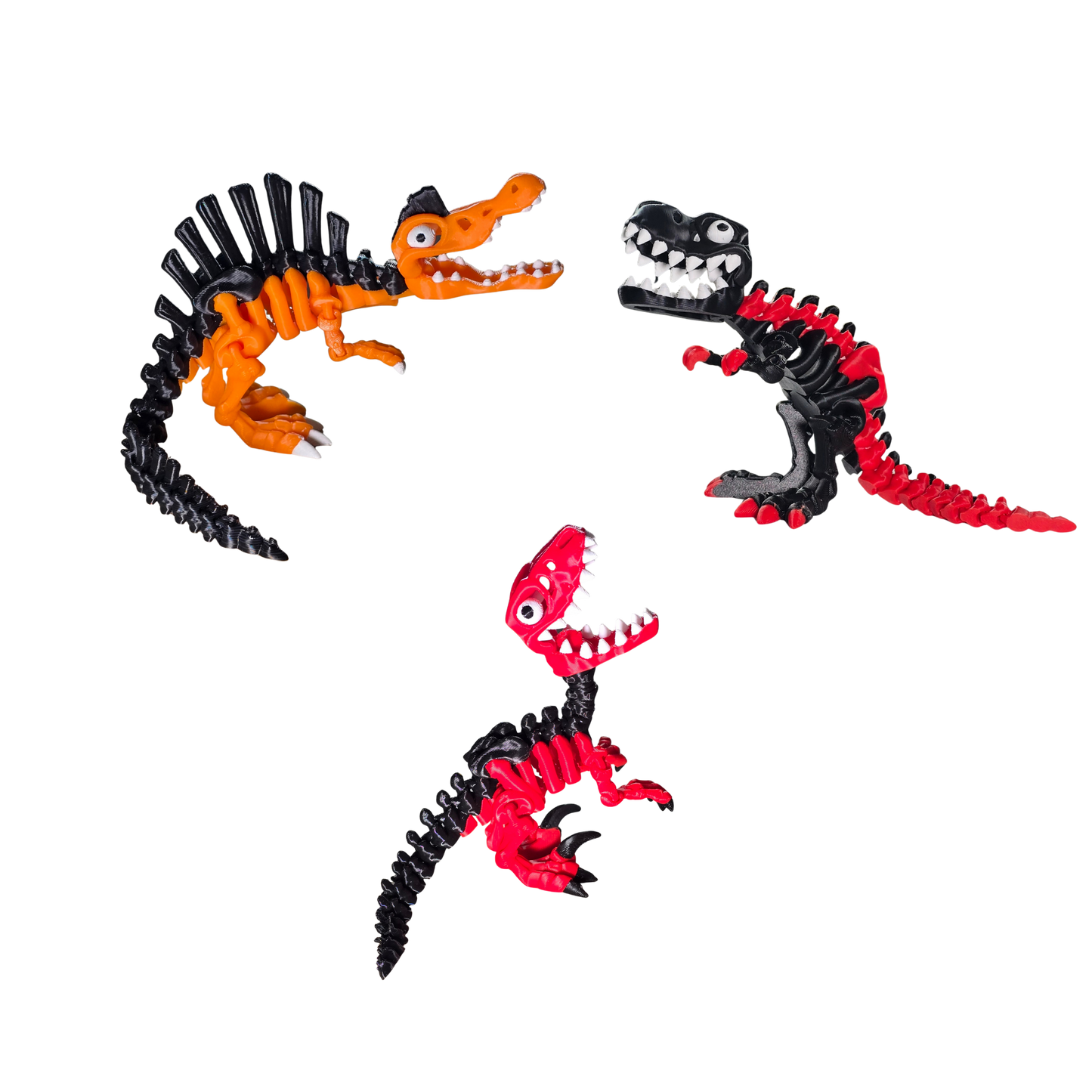 Articulated Carnivore Trio Fidget Toy Pack