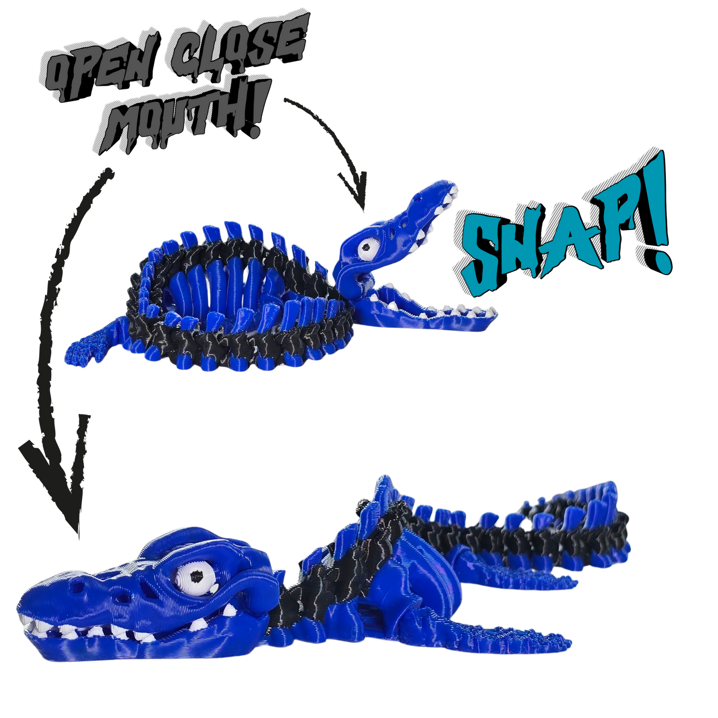 Mosasaurus Dinosaur - Articulated 3D Printed Toy
