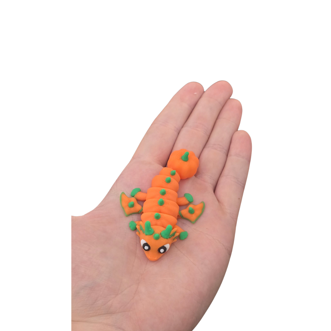Articulating Pumpkin Baby Dragon With Screw Threaded Egg